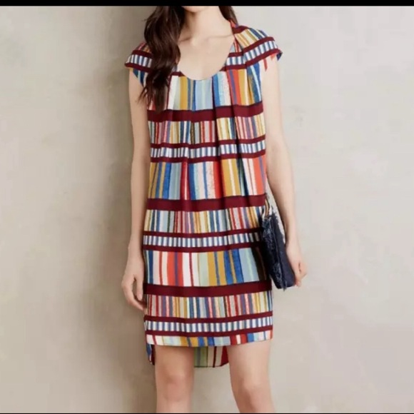 Maeve Dresses & Skirts - Anthropologie Maeve Womens Dress Au Revoir Striped Multicolor Tunic Shift Size 6